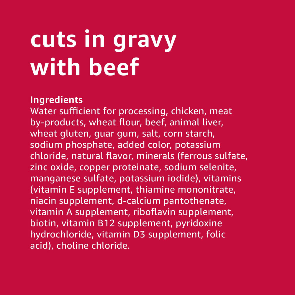 Amazon Basics beef cuts in gravy chunks ideal for a hearty meal.