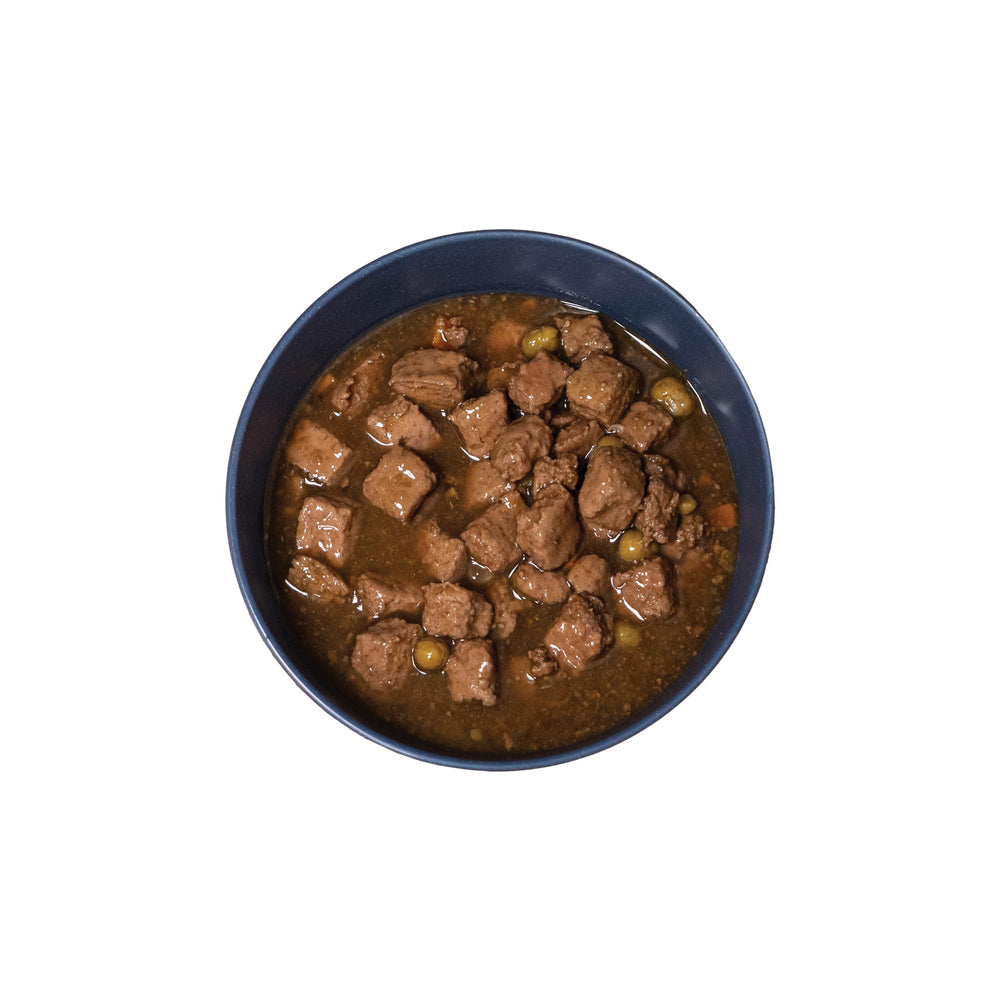 Amazon Basics serving suggestion with dog bowl for mealtime.