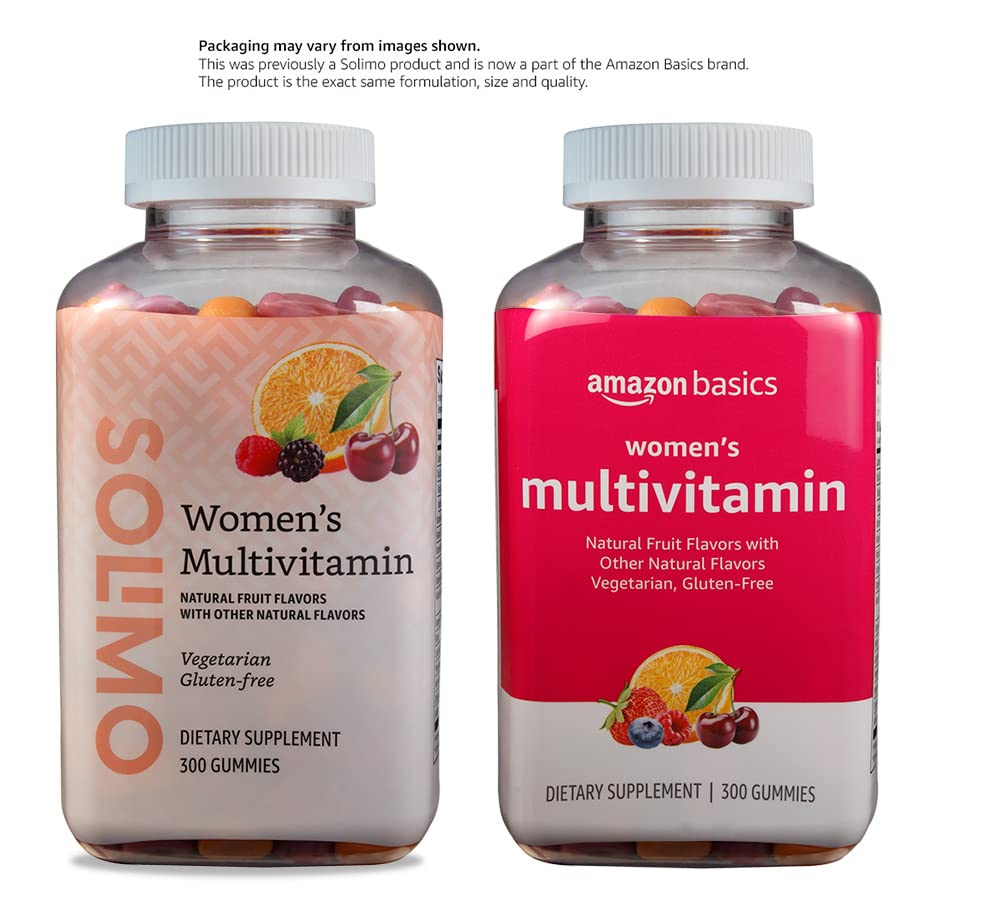Amazon Basics serving two gummies scene illustrating a simple daily dose.