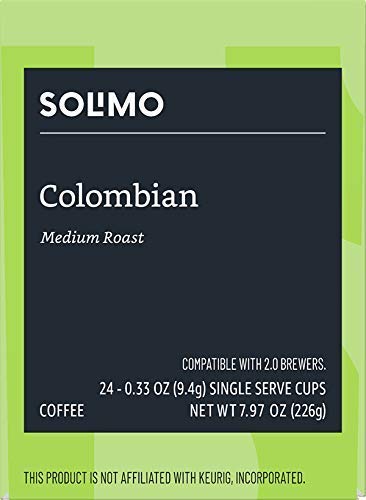 A cup of Solimo Colombian coffee with floral aroma.