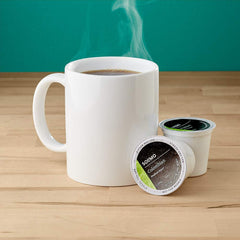 Solimo single-serve cups displayed on a shelf highlight convenient, compatible coffee.