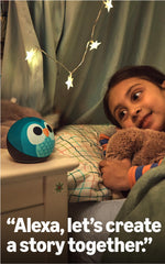 Amazon Echo Dot Kids highlighted with Kids+ content card suggests access to audiobooks and podcasts.