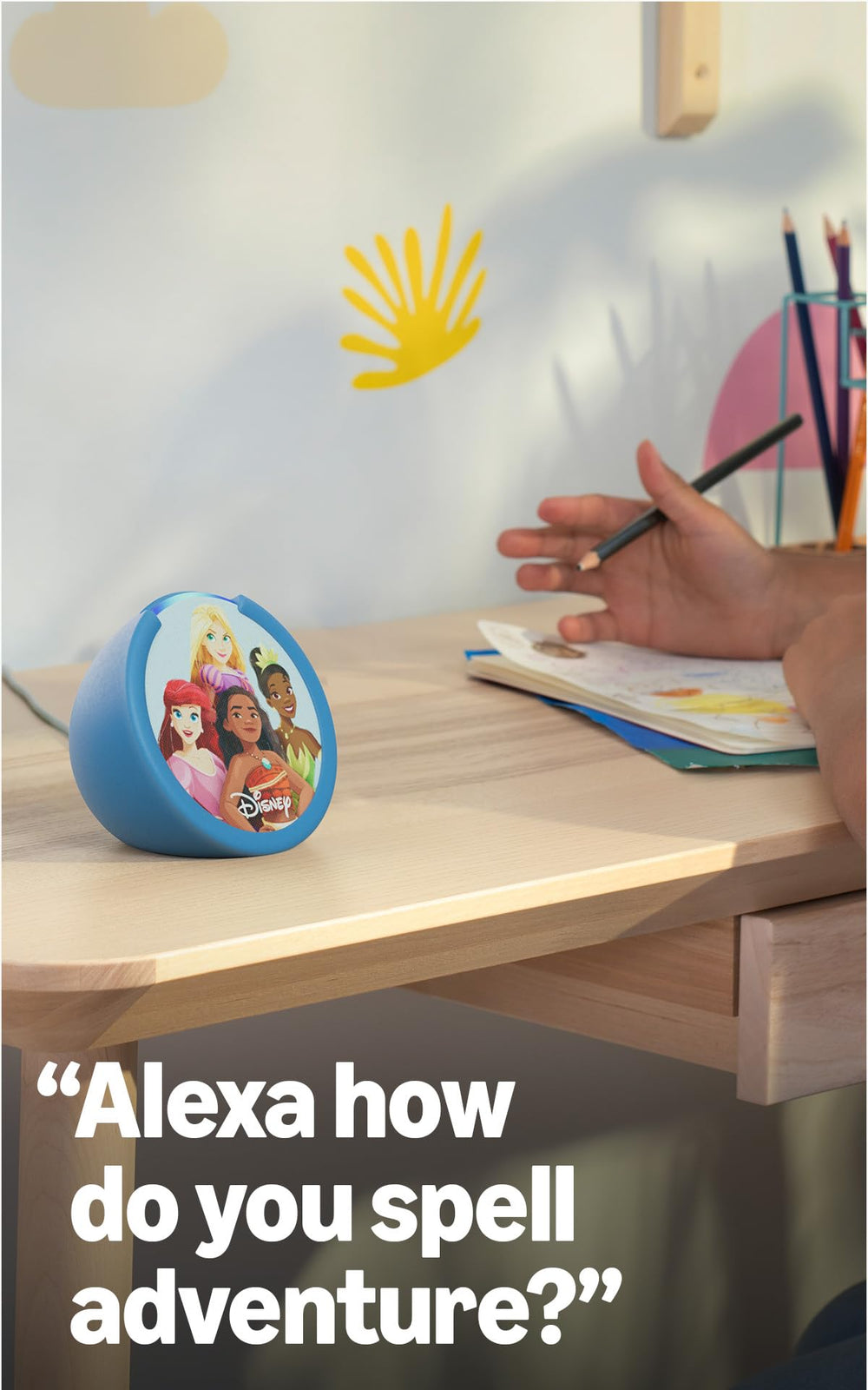 Amazon Echo Pop Kids provides kid friendly audiobooks and podcasts
