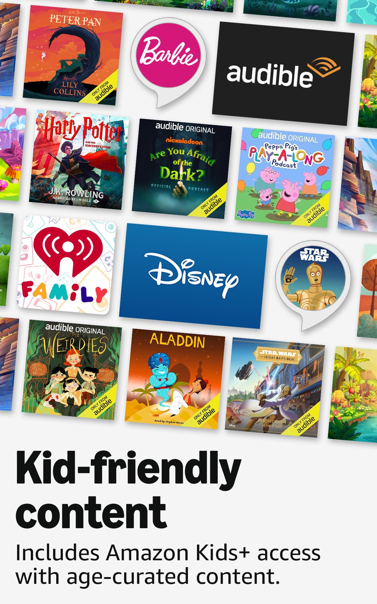 Age-appropriate music and ad-free podcasts keep listening safe and enjoyable.