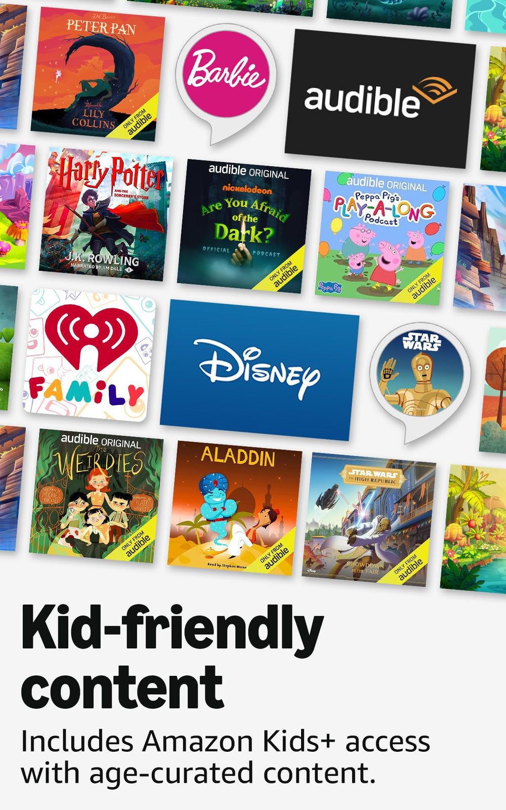 Age-appropriate music and ad-free podcasts keep listening safe and enjoyable.
