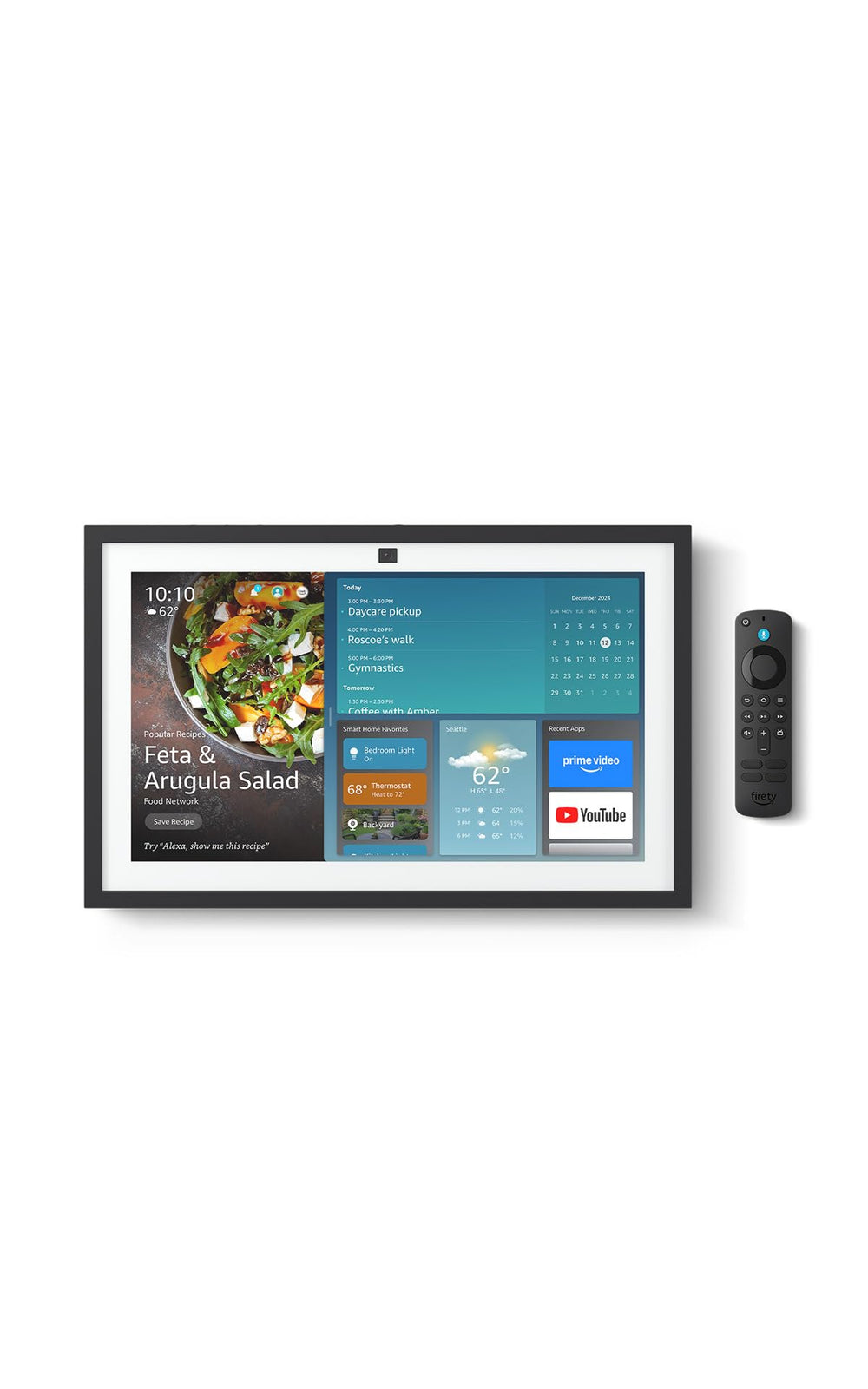 Amazon Echo Show 15 front view for kitchen tasks.