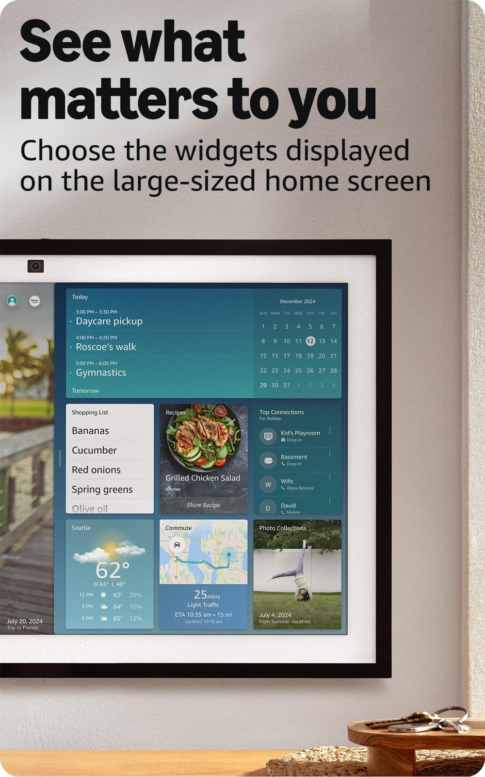 Amazon Echo Show 21 smart home dashboard for quick device control.