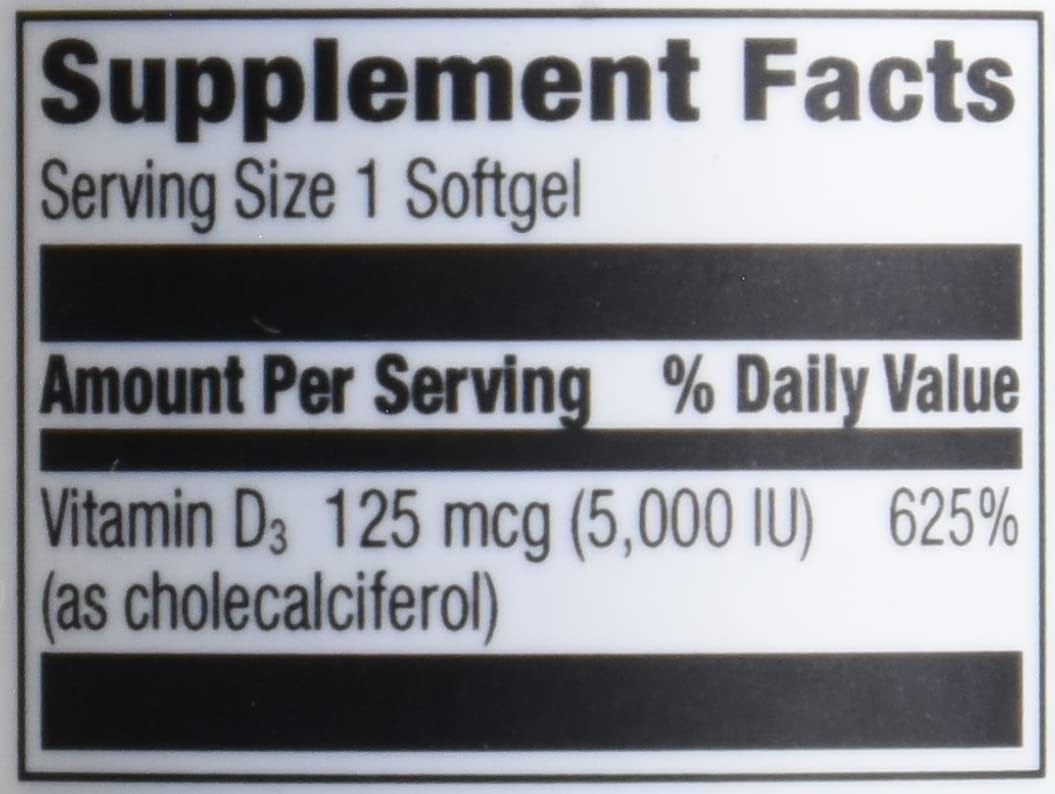 Amazon Elements Vitamin D3 softgels being poured from bottle for easy daily intake