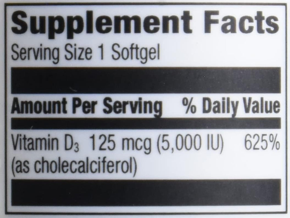 Amazon Elements Vitamin D3 softgels being poured from bottle for easy daily intake