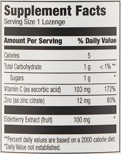 Amazon Elements Elderberry Complex packaging shows gluten-free and kosher certifications.