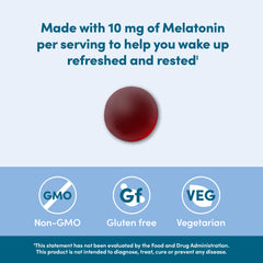 Amazon Elements Melatonin Gummies strawberry serving close-up for easy nightly use.