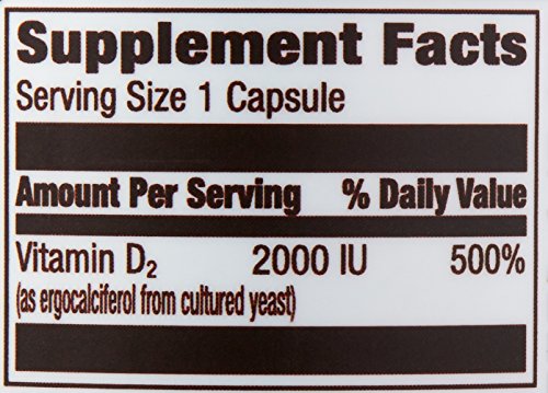 Packaging note about heat and sunlight sensitivity for Amazon Elements Vitamin D2.