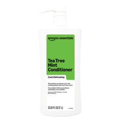 Amazon Essentials Tea Tree Mint conditioner bottle pour for cooling hydration and daily conditioning.