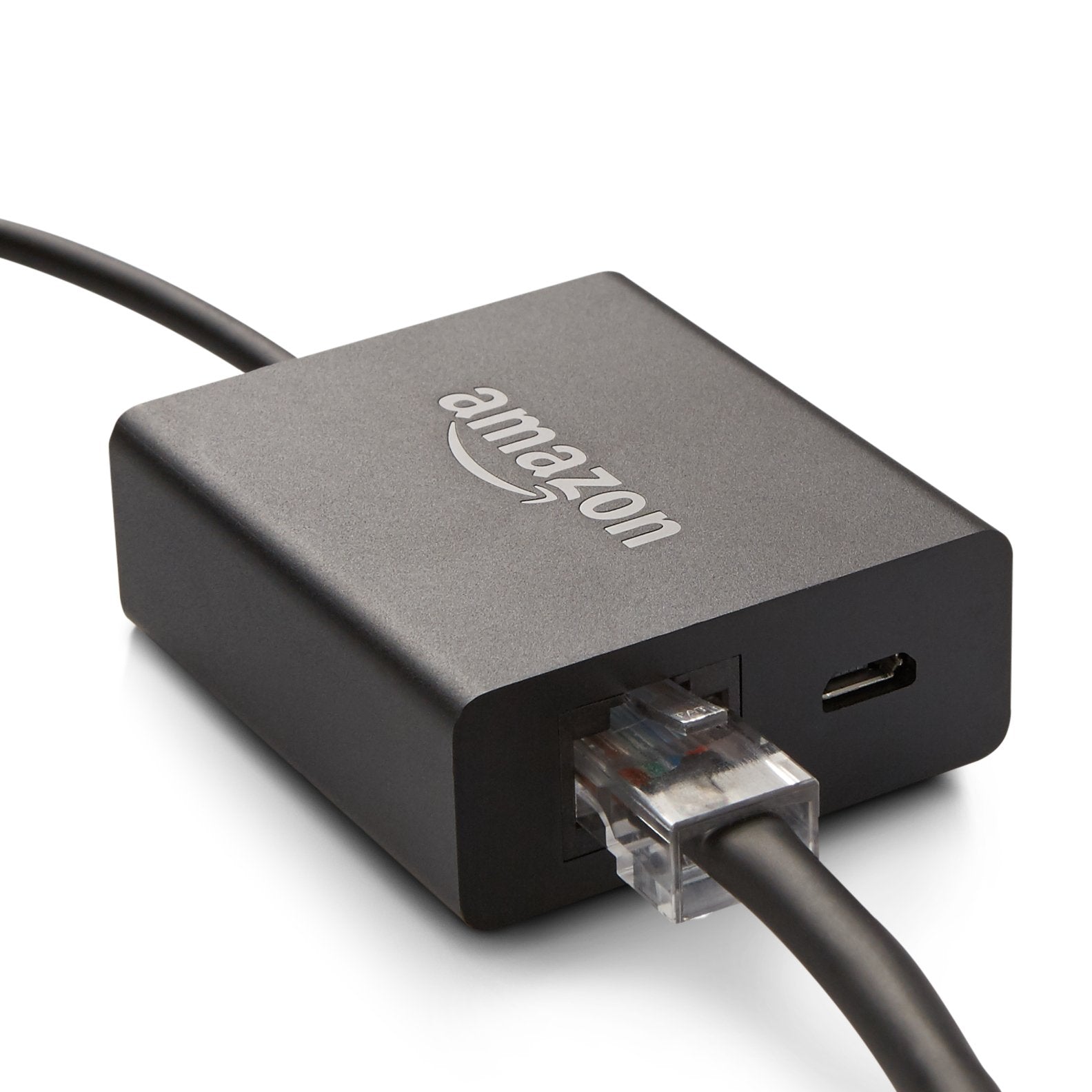 Amazon Ethernet Adapter shown beside compatible Fire TV devices