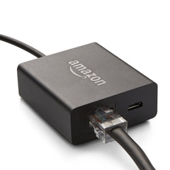 Amazon Ethernet Adapter shown beside compatible Fire TV devices