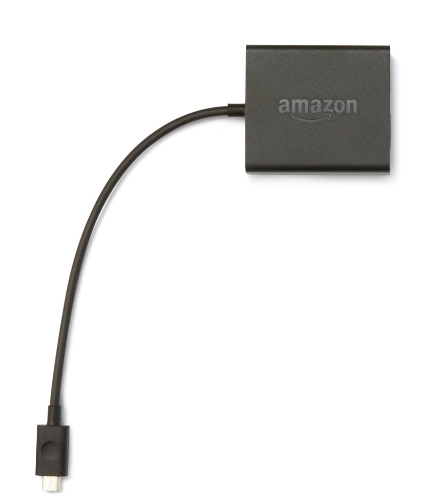 Amazon Ethernet Adapter connected to Fire TV for reliable wired streaming