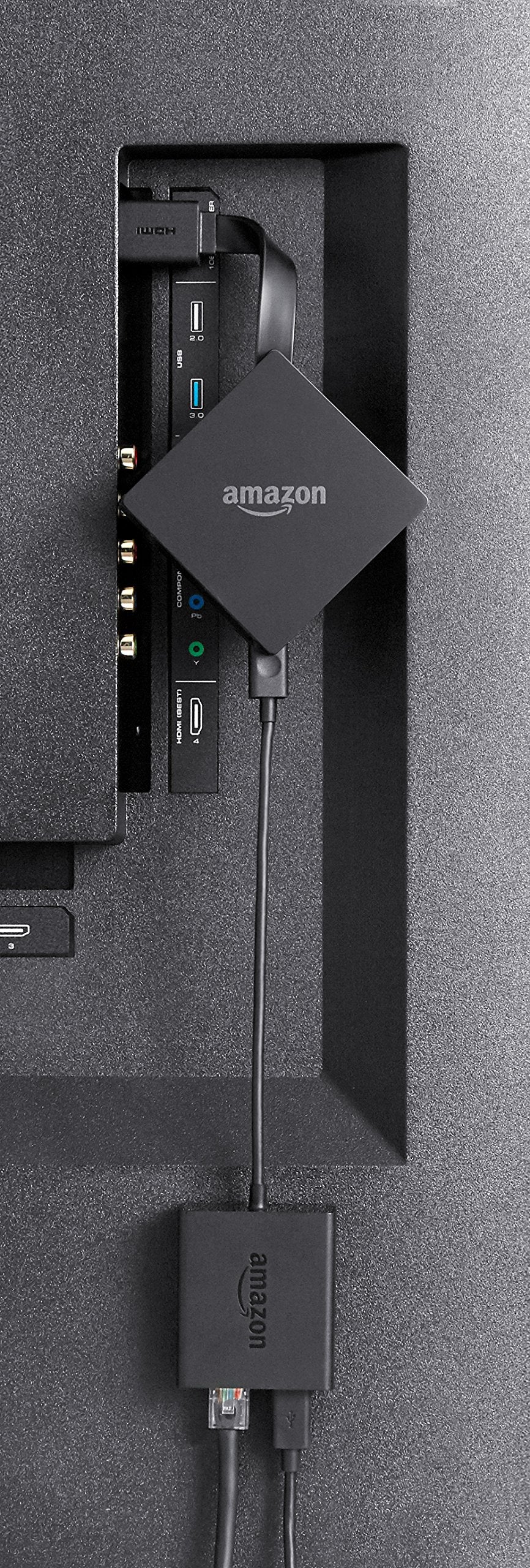 Amazon Ethernet Adapter highlighting USB plug and quick setup