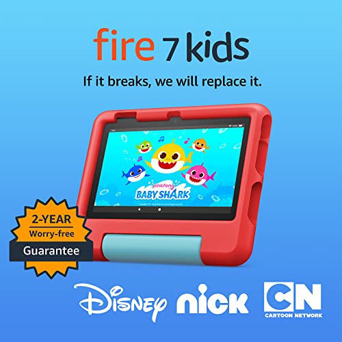 Amazon Fire 7 Kids tablet family-use scene showing shared learning