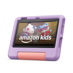 Amazon Fire 7 Kids purple front view highlighting kid-friendly design and accessibility