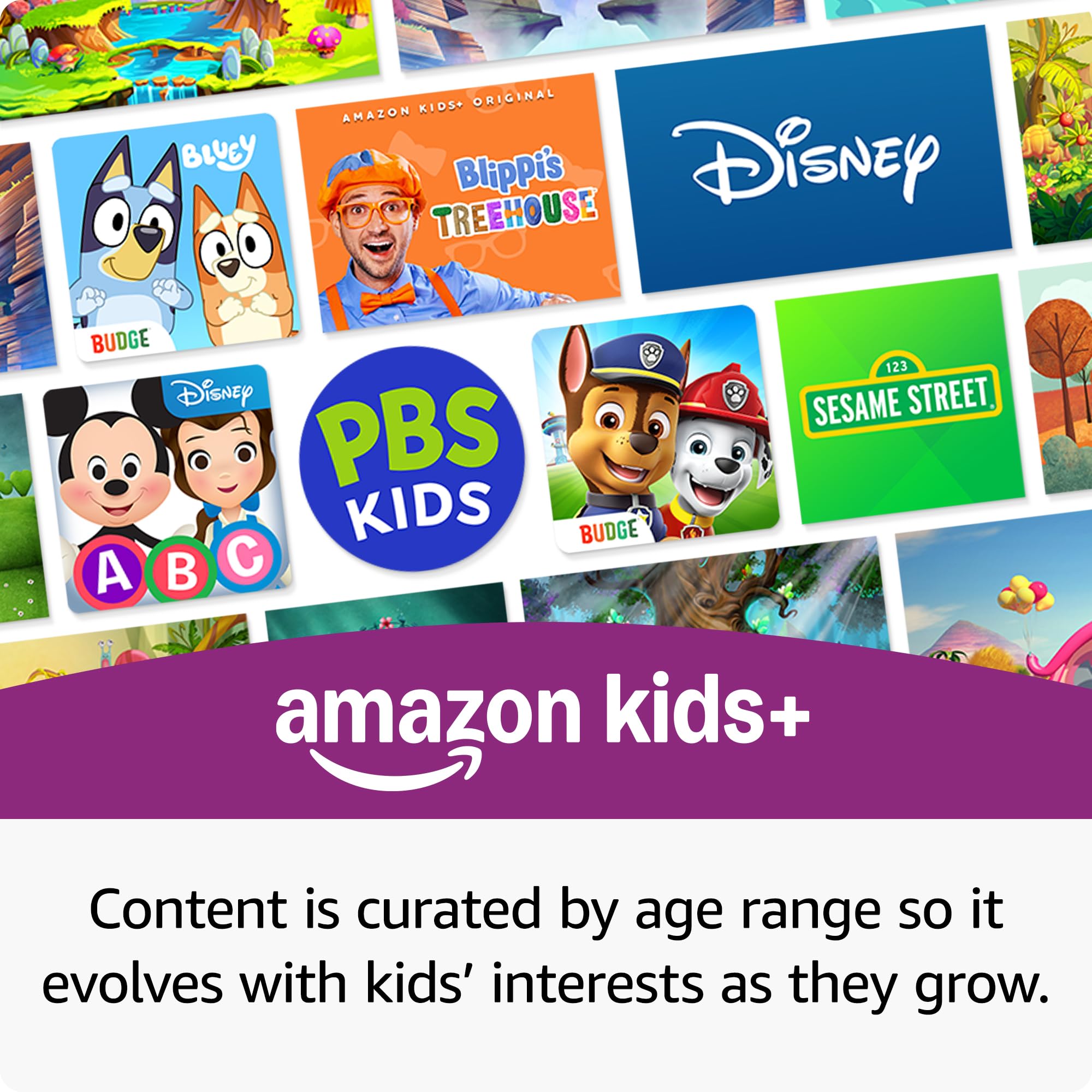Amazon Kids+ content on Fire HD 10 Kids tablet for learning and fun