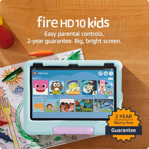 Newest generation performance on Amazon Fire HD 10 Kids tablet for smoother apps