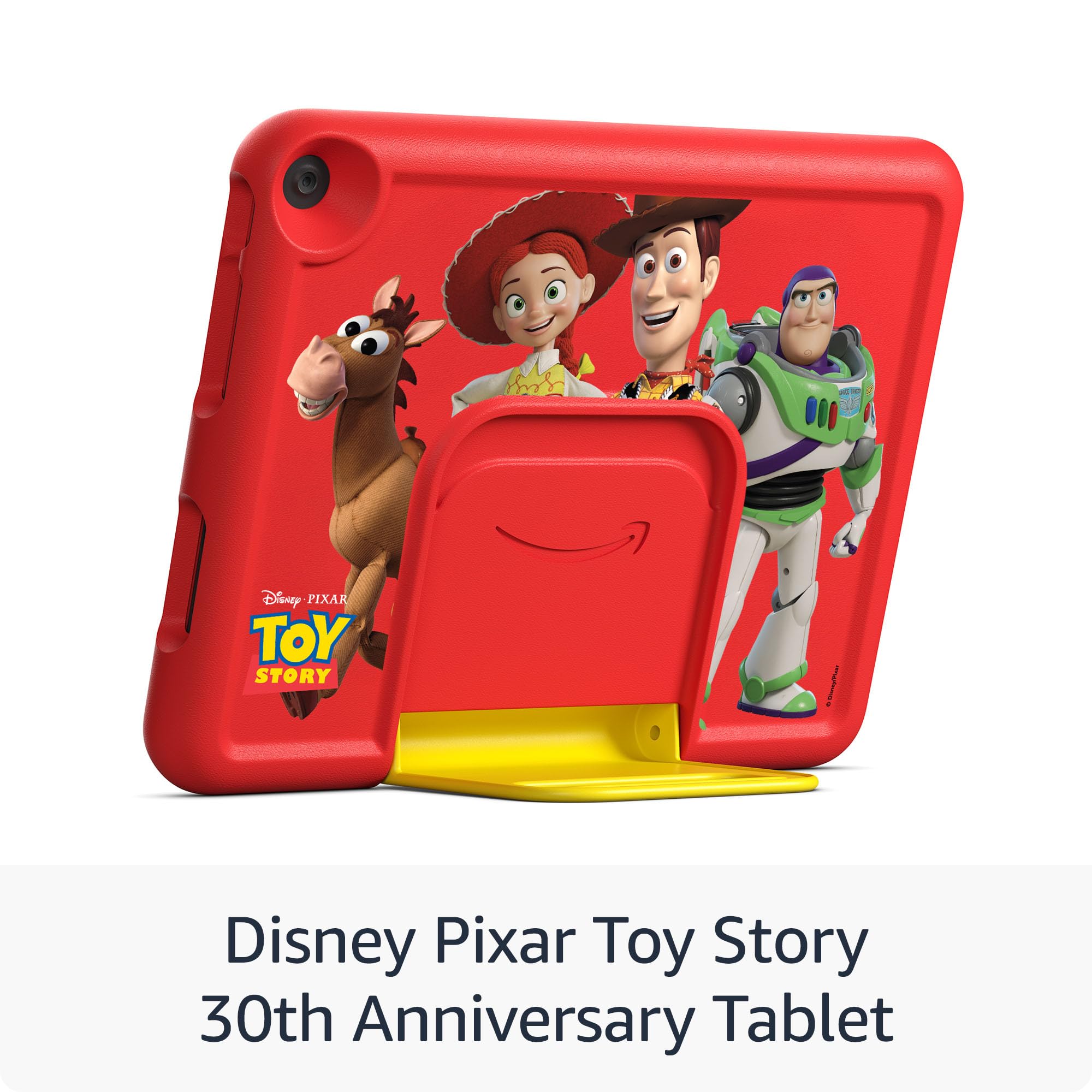 Amazon Fire HD 10 Kids tablet side view showing sturdy kid-proof design