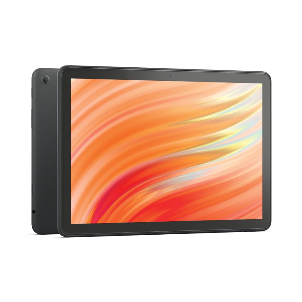 Amazon Fire HD 10 like-new display with vivid 1080p visuals for streaming.