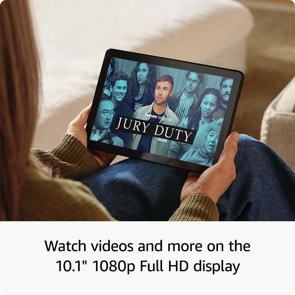 Amazon Fire HD 10 like-new battery life up to 13 hours on a single charge.