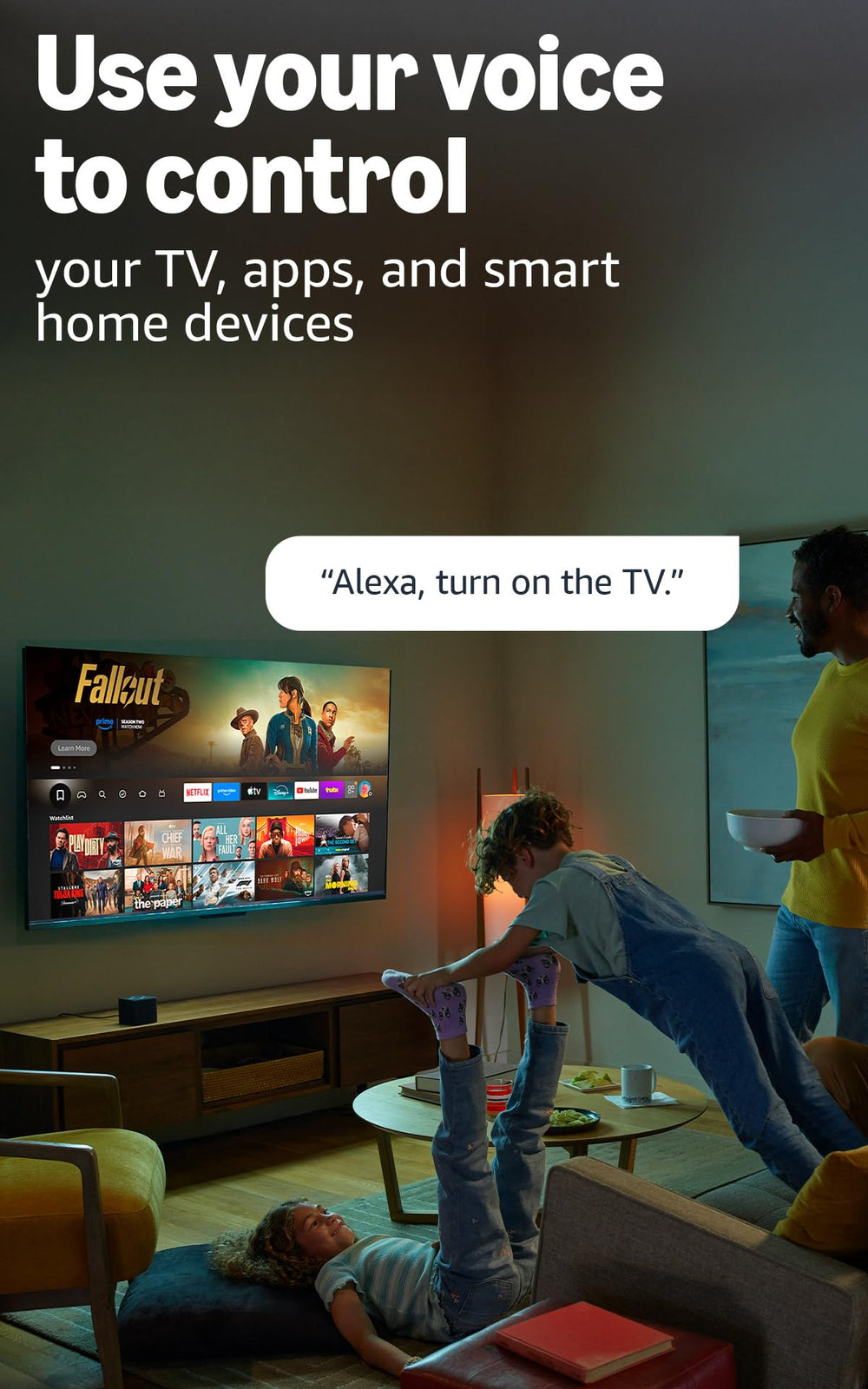 Amazon Fire TV Cube with built-in mic for hands-free voice control