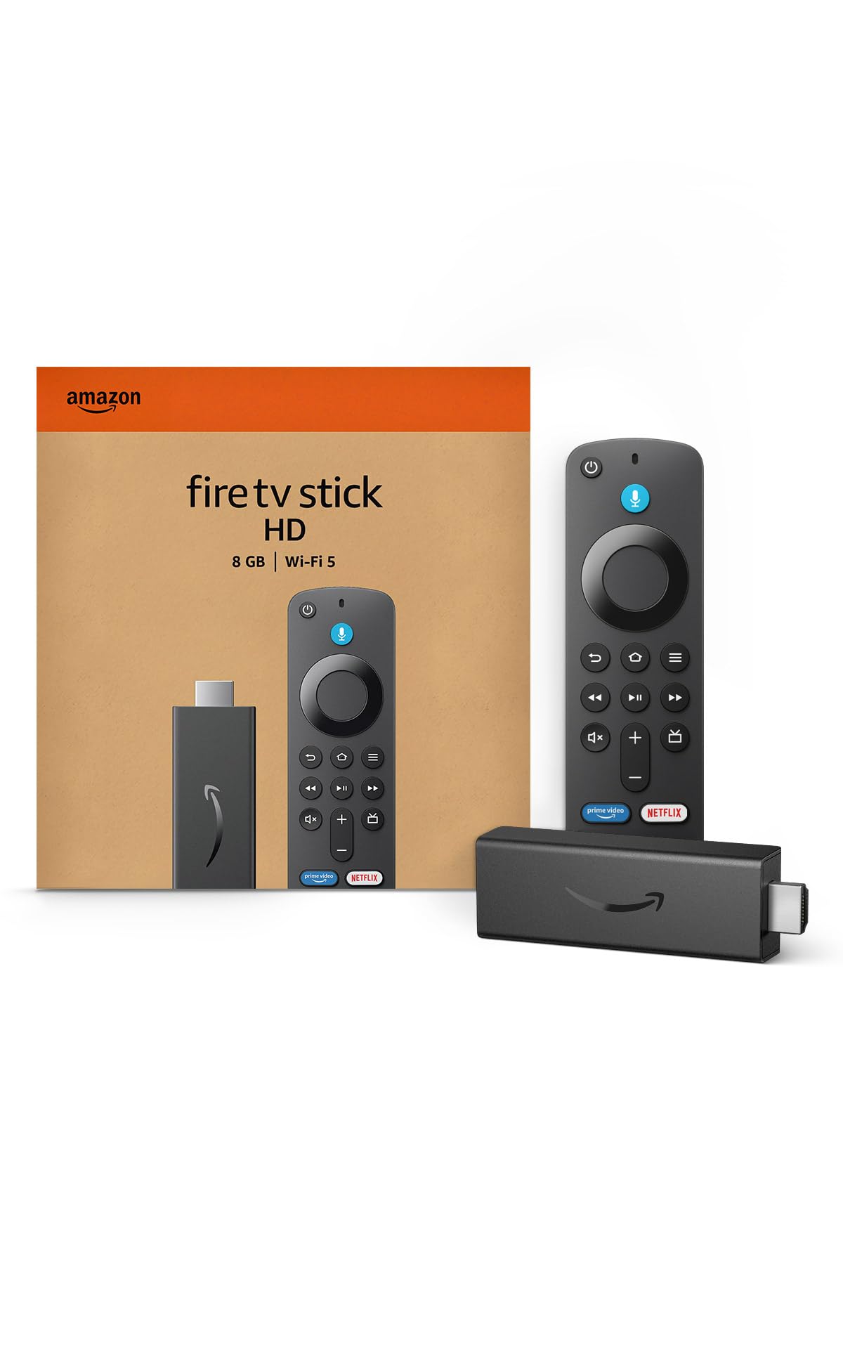 Amazon Fire TV Stick HD remote image showing quick streaming access