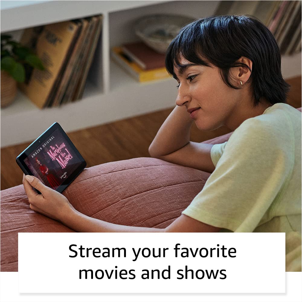 Amazon Fire 7 Like-New tablet back view showing compact, travel-friendly design.