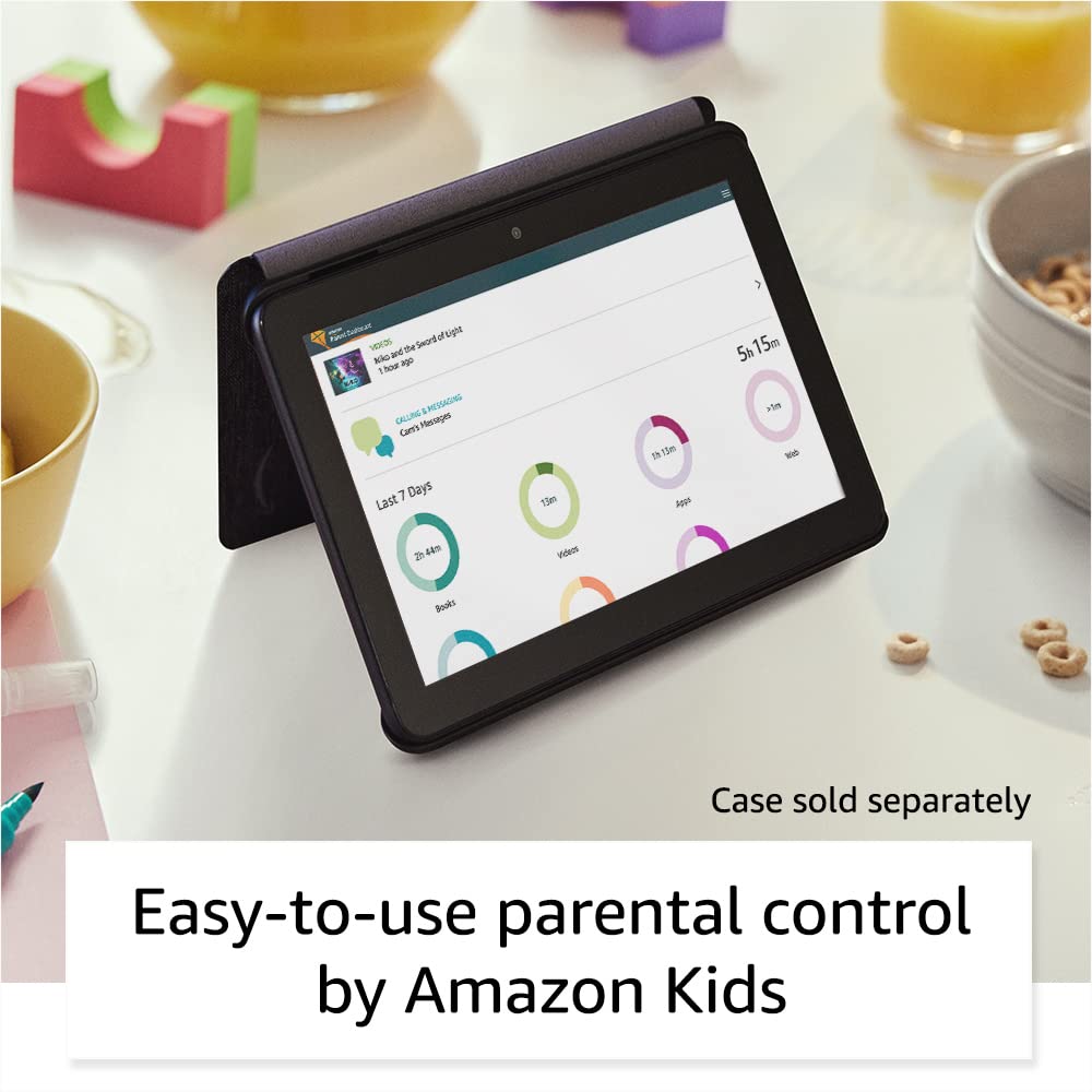 Amazon Fire 7 Like-New tablet during Zoom video calls anywhere.