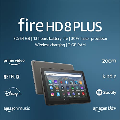 Amazon Fire HD 8 Plus dual cameras for video calls and photos.