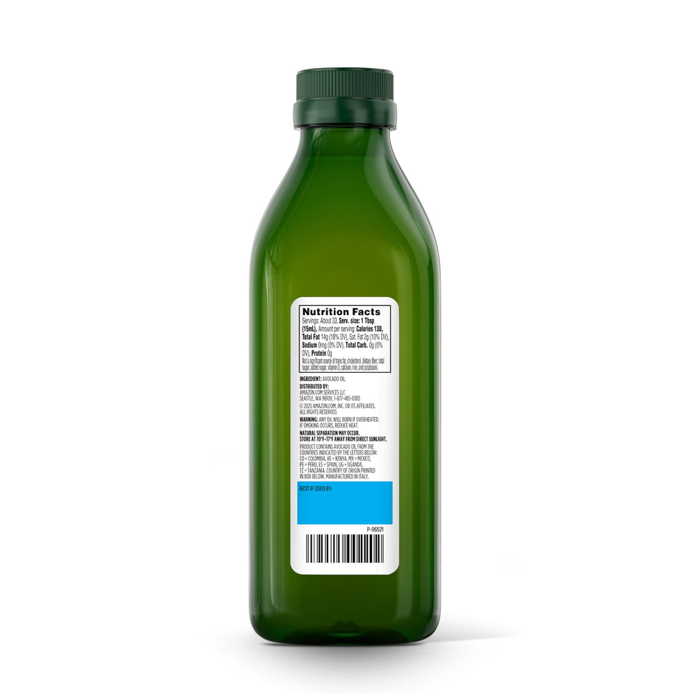 Amazon Grocery Avocado Oil label showing Non-GMO Project Verified
