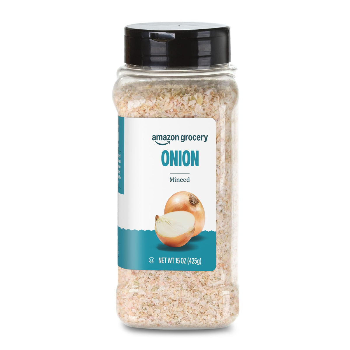 Amazon Grocery Minced Onion 15oz container ready for quick flavor in meals