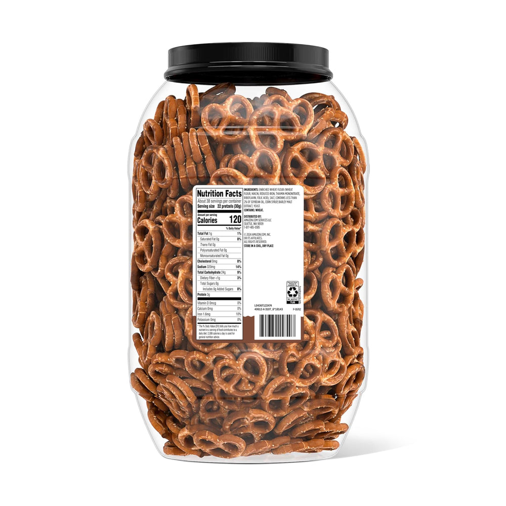 Amazon Grocery mini twist pretzels offer quick, shareable crunch for on-the-go snacking.