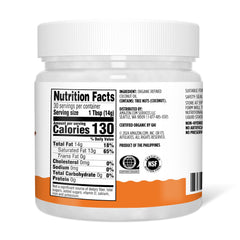 Amazon Grocery Organic Refined Coconut Oil label close-up showing USDA Organic and non-GMO