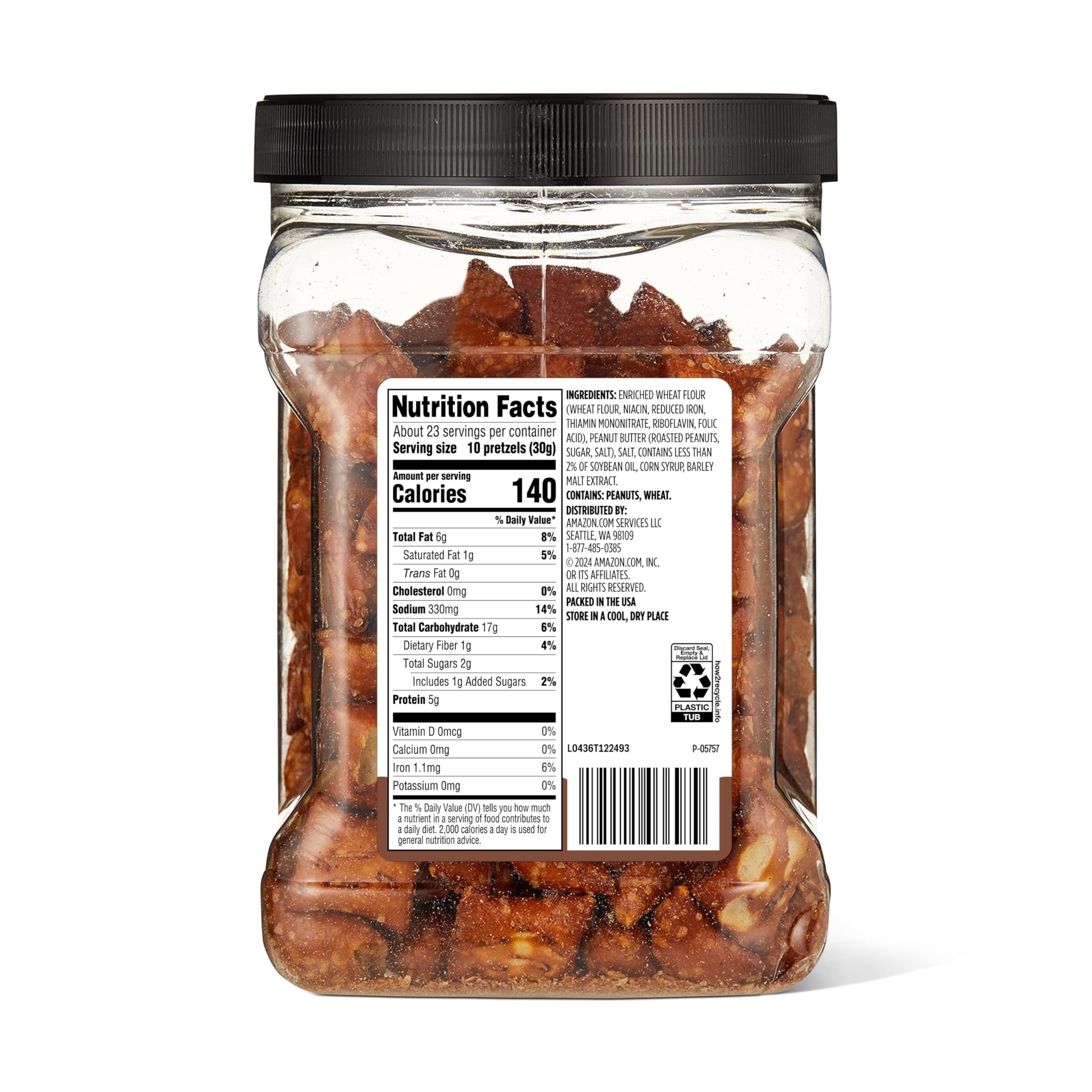 Amazon Grocery peanut butter filling close-up highlights creamy center and crunchy shell.