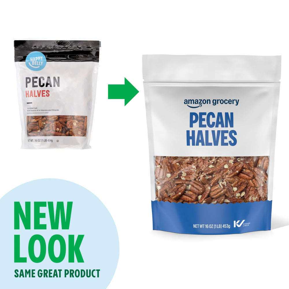 Amazon Grocery Pecan Halves on a baking sheet for a crunchy topping.