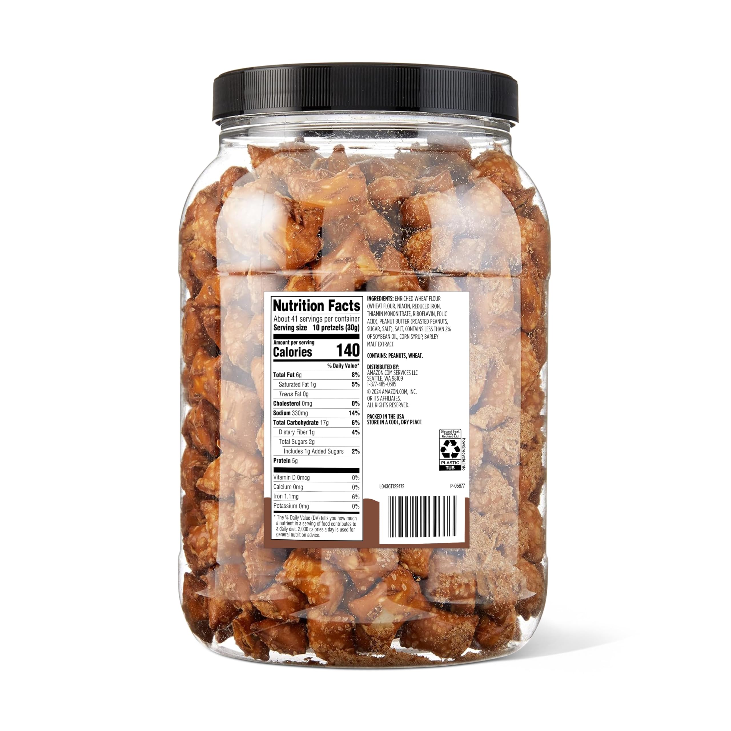 Amazon Grocery pretzels outer crunch with creamy center, ideal for quick cravings.
