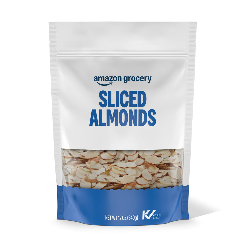 Amazon Grocery sliced almonds bag for baking and snacking.
