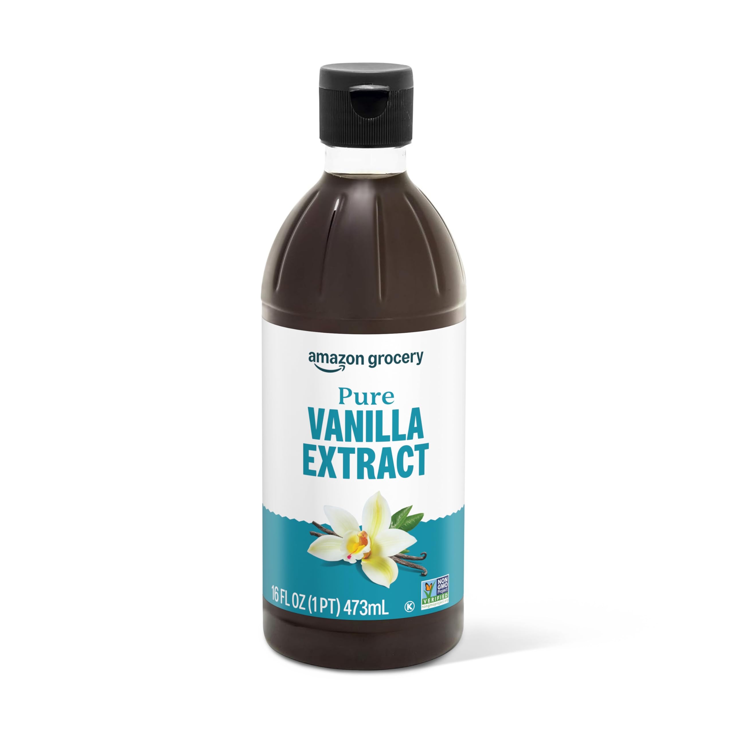 Amazon Grocery Pure Vanilla Extract 16 oz bottle for baking flavor