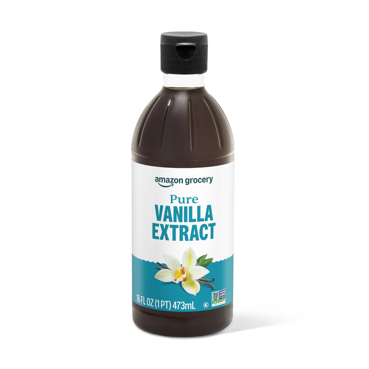 Amazon Grocery Pure Vanilla Extract 16 oz bottle for baking flavor