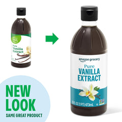 Amazon Grocery vanilla extract label showing real vanilla bean contents