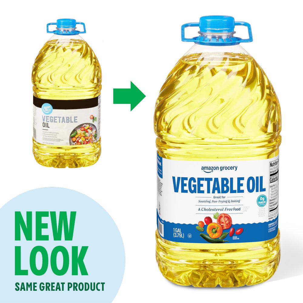 Amazon Grocery Vegetable Oil on the kitchen counter ready for cooking.