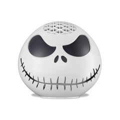 Amazon Jack Skellington shell on Echo Dot 4th gen from the side view for desk charm.