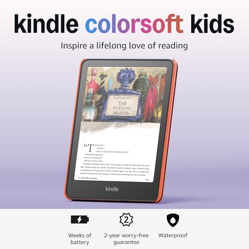 Amazon Kindle Colorsoft Kids compact and lightweight design fits small hands.