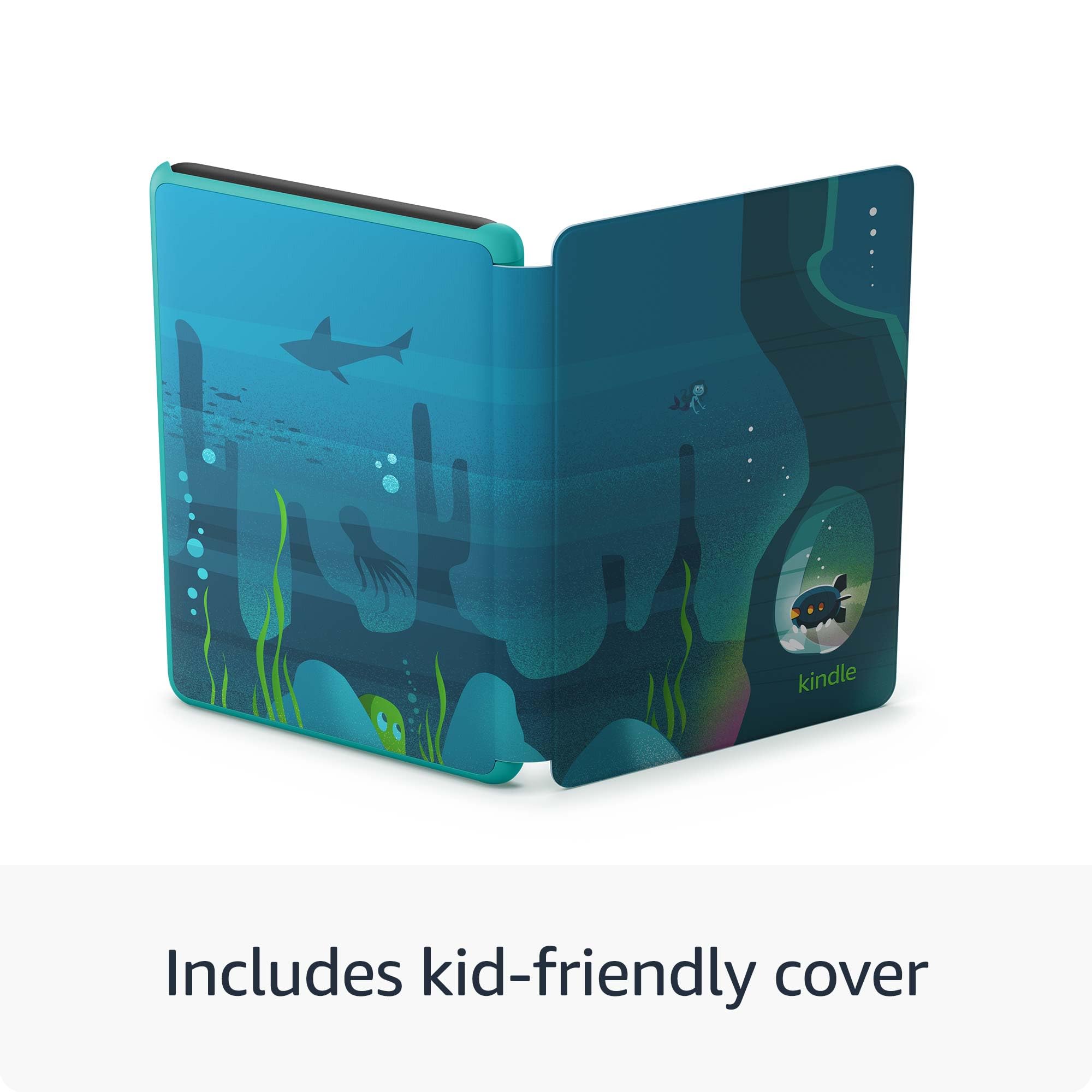 Amazon Kindle Kids Ocean Explorer display close-up highlighting easy reading clarity.