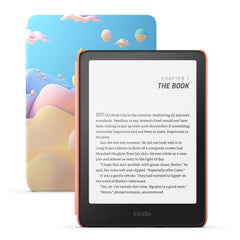 Amazon Kindle Paperwhite Kids front view with a 7-inch glare-free display for easy reading.