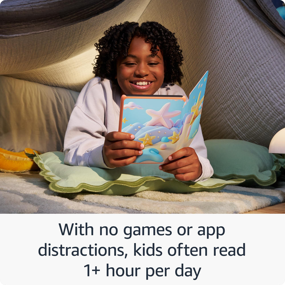 Amazon Kindle Paperwhite Kids glare-free display close-up supports cozy night-time reading.